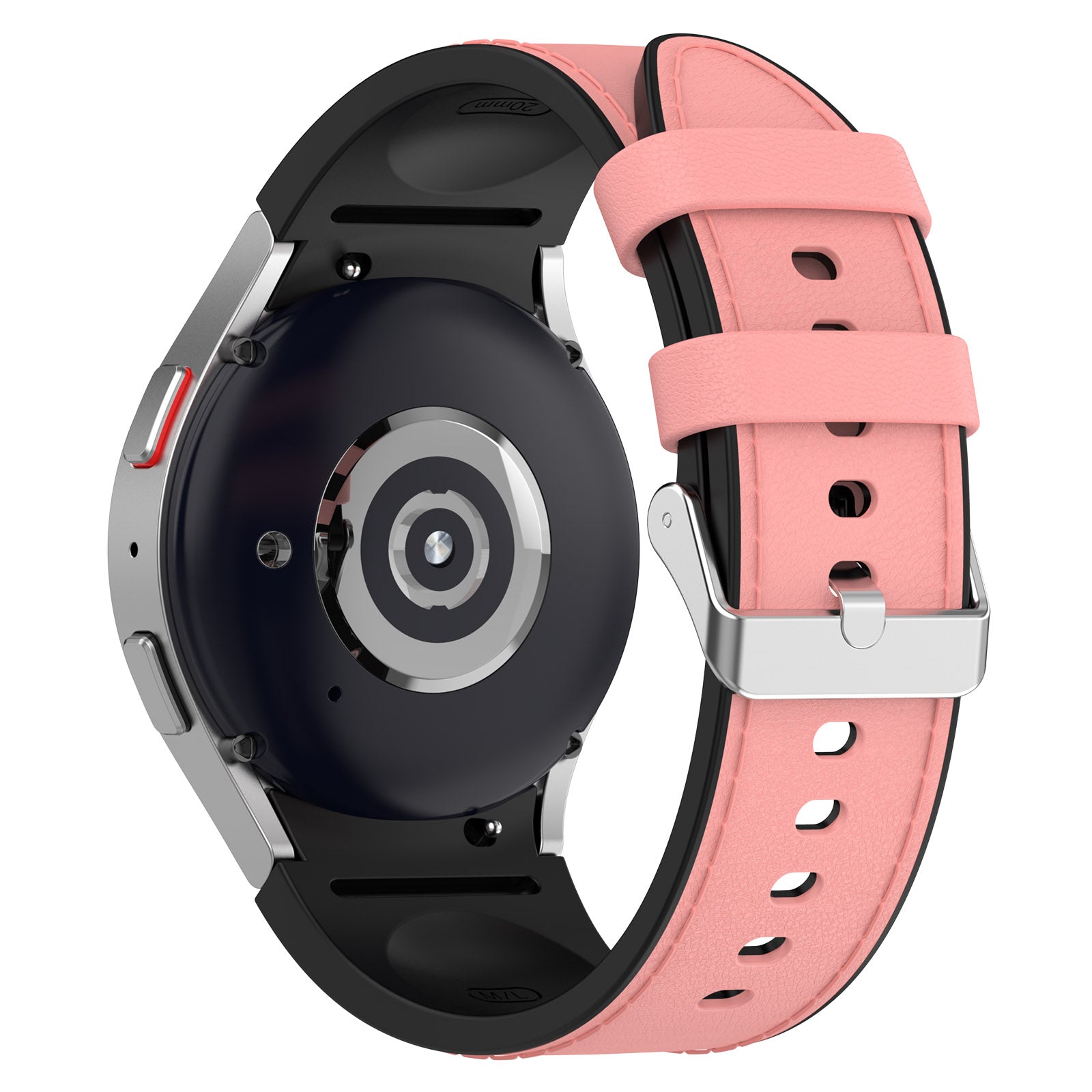 SGW Watch Band for Samsung Galaxy Watch6 Watch6 Classic Watch 5 Watch 5 Pro Watch4 Watch4 Classic PU Leather Coated Silicone Wrist Strap with Silver Buckle SGW Watch Band for Samsung Galaxy Watch6 Watch6 Classic Watch 5 Watch 5 Pro Watch4 Watch4 Classic PU Leather Coated Silicone Wrist Strap with Silver Buckle